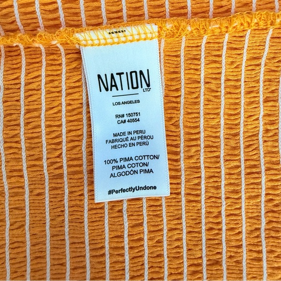 NWT Nation LTD Kirstie Mustard Smocked One Shoulder 100% Pima Cotton Size Small - Picture 10 of 11
